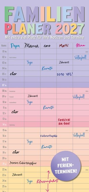Produktbild: Familienplaner Regenbogen 2027
