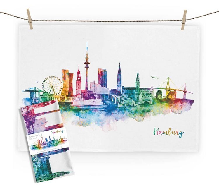 Produktbild: Geschirrtuch Hamburg rainbow