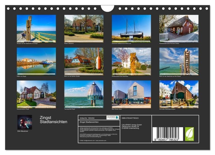 Produktbild: Zingst Stadtansichten (Wandkalender 2026 DIN A4 quer), CALVENDO Monatskalender