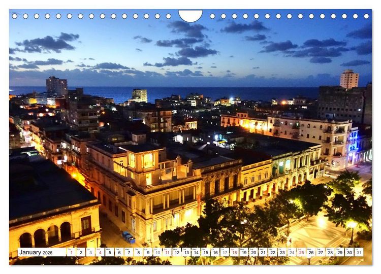 Produktbild: Havana by Night - Cuba's fascinating capital (Wall Calendar 2026 DIN A4 landscape), CALVENDO 12 Month Wall Calendar