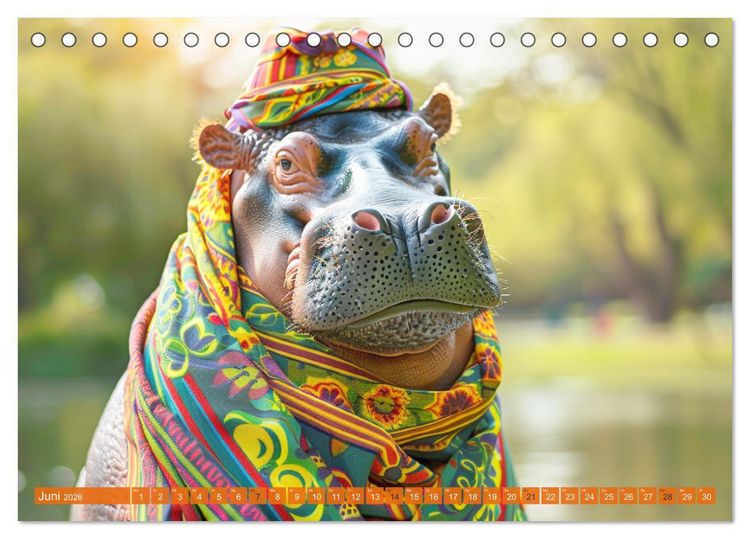 Produktbild: Big & Beautiful. Tierische Plus Size Models. Elefanten und Co. (Tischkalender 2026 DIN A5 quer), CALVENDO Monatskalender