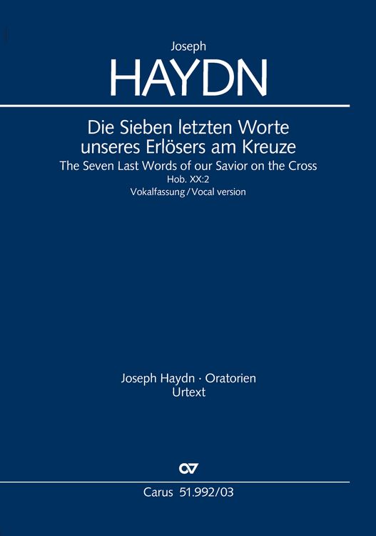 Produktbild: Die Sieben letzten Worte unseres Erl&ouml;sers am Kreuze (Vokalfassung) (Klavierauszug)