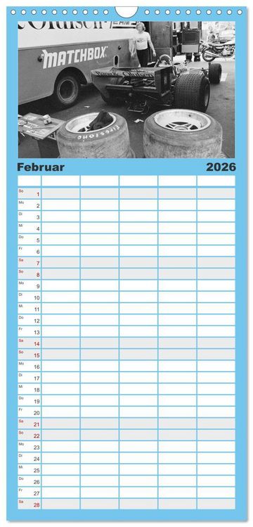 Produktbild: Familienplaner 2026 - Formel, Rennen, Boxengasse 1971-&acute;83 mit 5 Spalten (Wandkalender, 21 x 45 cm) CALVENDO
