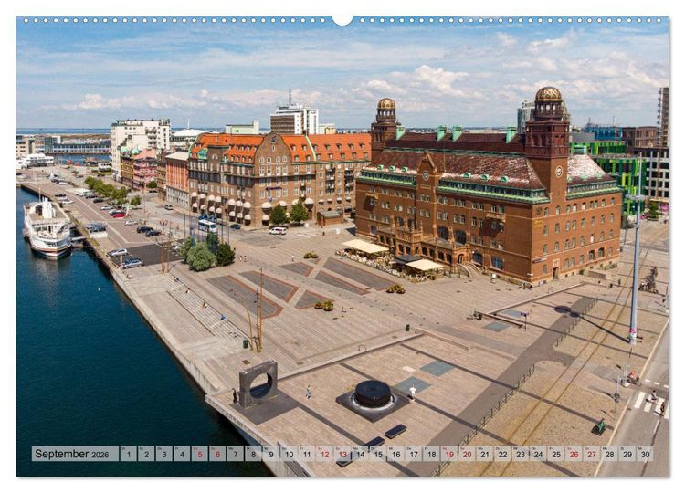 Produktbild: Malm&ouml; von oben (hochwertiger Premium Wandkalender 2026 DIN A2 quer), Kunstdruck in Hochglanz