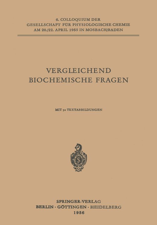 Produktbild: Vergleichende Biochemische Fragen