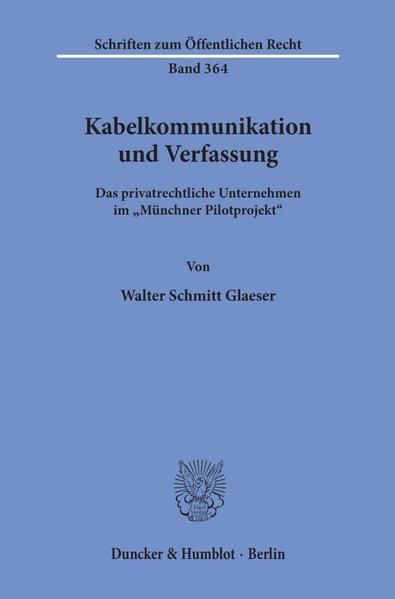 Produktbild: Kabelkommunikation und Verfassung.