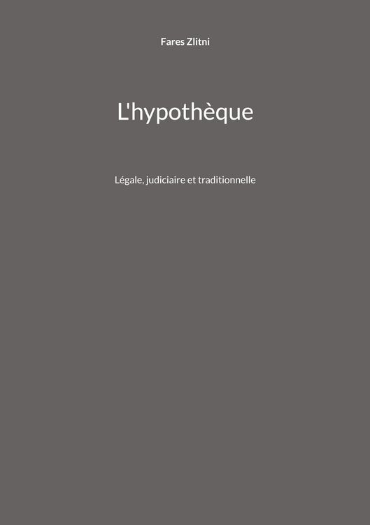 Produktbild: L'hypoth&egrave;que
