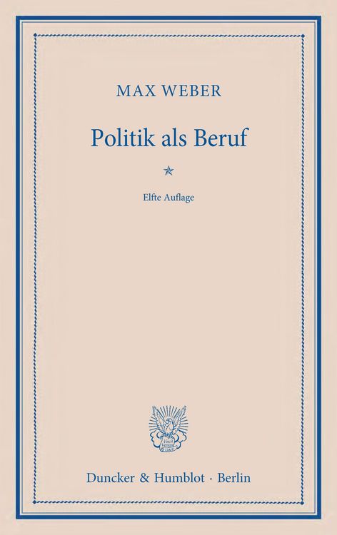 Produktbild: Politik als Beruf.