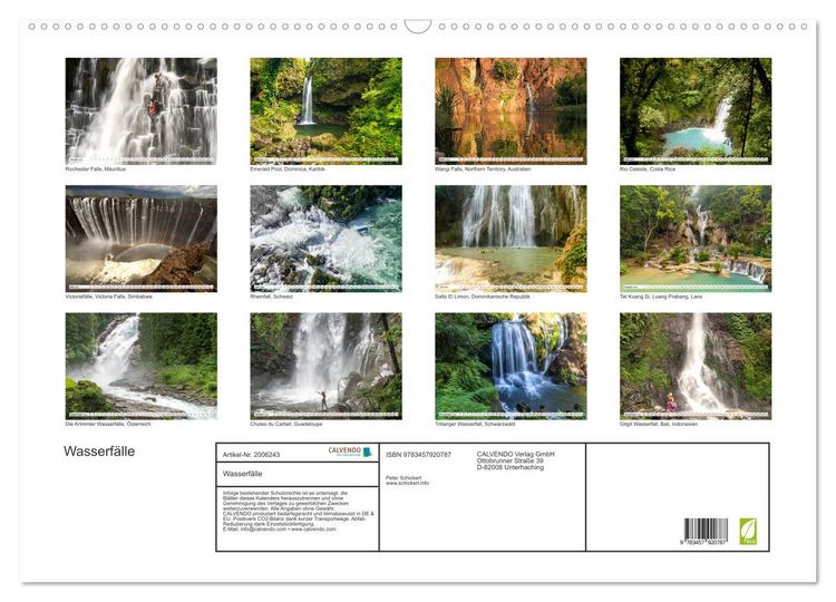 Produktbild: Wasserf&auml;lle (Wandkalender 2026 DIN A2 quer), CALVENDO Monatskalender
