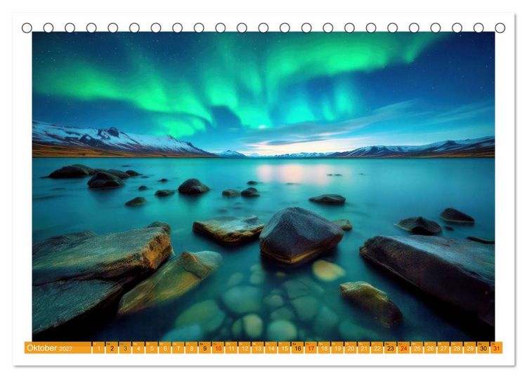 Produktbild: Langzeitbelichtung im hohen Norden (Tischkalender 2027 DIN A5 quer), CALVENDO Monatskalender