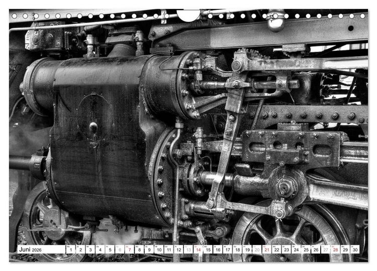 Produktbild: Unter Dampf - Eisenbahnromantik in schwarz-wei&szlig; (Wandkalender 2026 DIN A4 quer), CALVENDO Monatskalender
