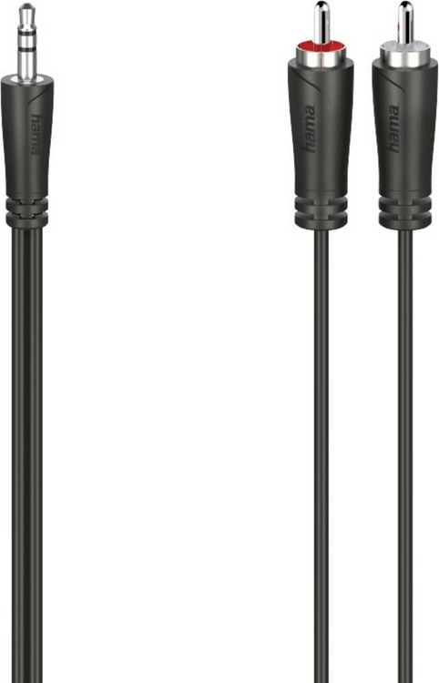 Produktbild: Hama 00200720 Klinke / Cinch Audio Anschlusskabel [1x Klinkenstecker 3.5 mm - 2x Cinch-Stecker] 1.5 m Schwarz