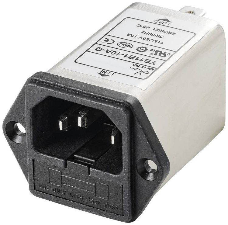 Produktbild: TRU COMPONENTS TC-10101436 Netzfilter mit Kaltger&auml;tebuchse 250 V/AC 10 A 0.3 mH (L x B x H) 54.3 x 44 x 31.3 mm 1 St.