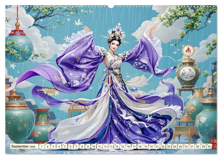 Produktbild: Rhythmus der chinesischen Anmut (hochwertiger Premium Wandkalender 2026 DIN A2 quer), Kunstdruck in Hochglanz