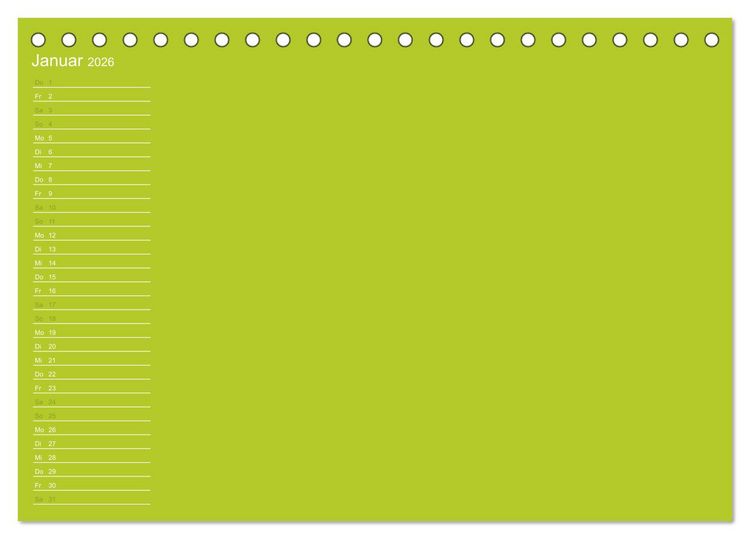 Produktbild: Bastel-Geburtstagskalender gr&uuml;n / Geburtstagskalender (Tischkalender 2026 DIN A5 quer), CALVENDO Monatskalender