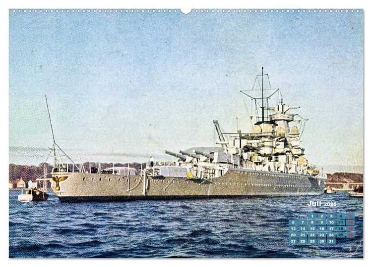 Produktbild: Fregatten, Kreuzer, Panzerschiffe &ndash; historische Karten von Kriegsschiffen (Wandkalender 2026 DIN A2 quer), CALVENDO Monatskalender