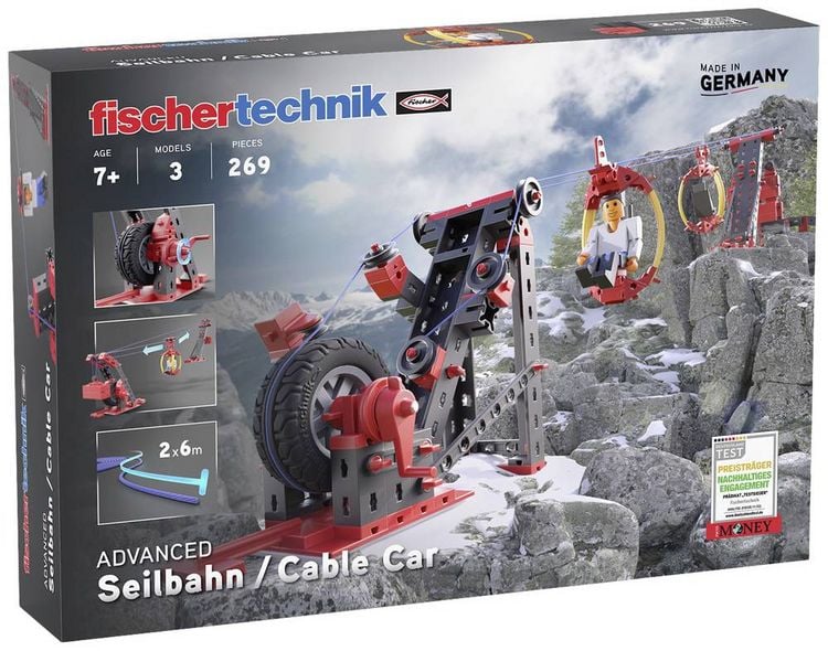 Produktbild: Fischertechnik 564068 - ADVANCED Seilbahn / Cable Car, 3 Modelle, 269 Bauteile, Konstruktionsbaukasten