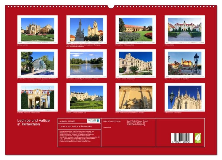 Produktbild: Lednice und Valtice in Tschechien (hochwertiger Premium Wandkalender 2026 DIN A2 quer), Kunstdruck in Hochglanz