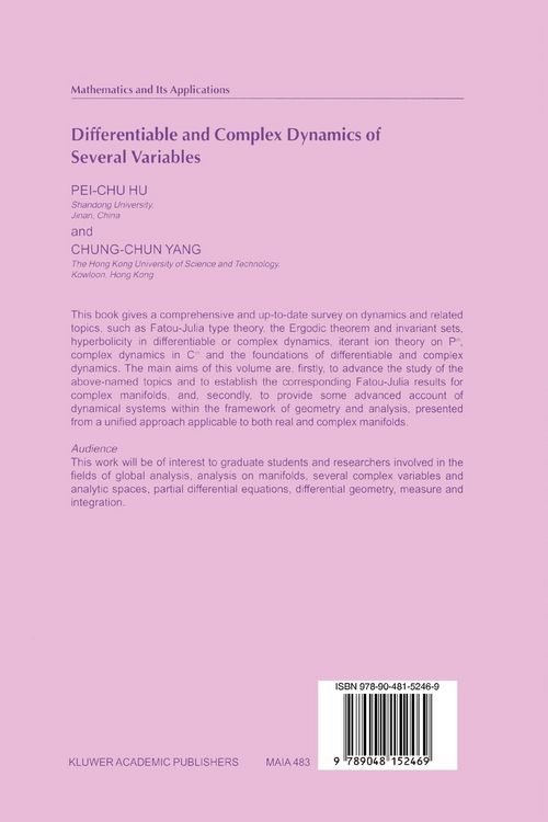 Produktbild: Differentiable and Complex Dynamics of Several Variables