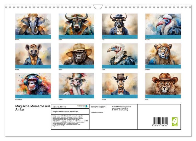 Produktbild: Magische Momente aus Afrika (Wandkalender 2026 DIN A3 quer), CALVENDO Monatskalender