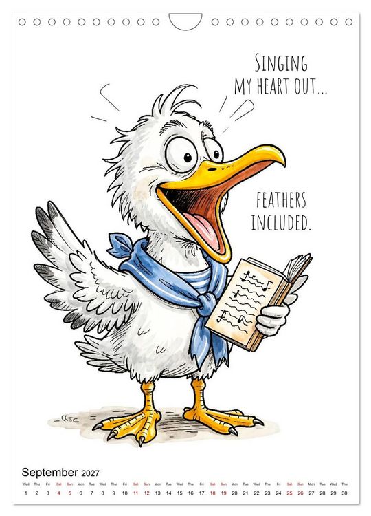 Produktbild: Seagull Shenanigan - A Coastal Year in Feathers (Wall Calendar 2027 DIN A4 portrait), CALVENDO 12 Month Wall Calendar