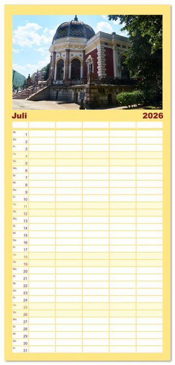 Produktbild: Familienplaner 2026 - Streifz&uuml;ge durch das Banat mit 5 Spalten (Wandkalender, 21 x 45 cm) CALVENDO