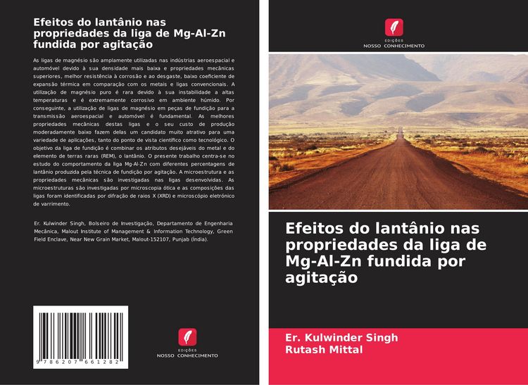 Produktbild: Efeitos do lant&acirc;nio nas propriedades da liga de Mg-Al-Zn fundida por agita&ccedil;&atilde;o