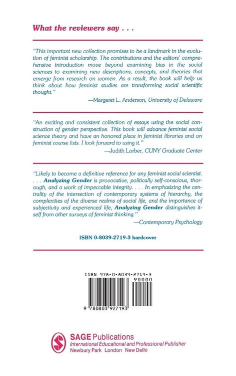 Produktbild: Analyzing Gender