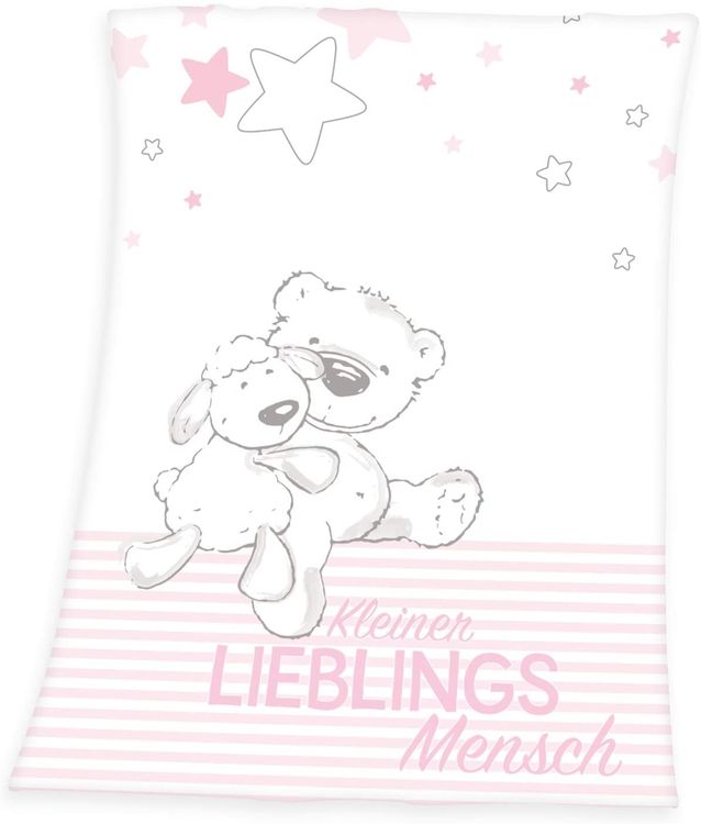 Produktbild: Herding 1440213014412 - Lieblingsmensch, Decke, Polyester, rosa, 75x100 cm