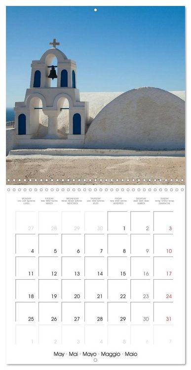 Produktbild: Santorini, Une perle de la M&eacute;diterran&eacute;e (Calendrier mural carr&eacute; 2026 30x30 cm) Calendrier double avec une page pour vos prises de notes