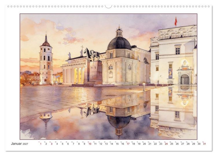 Produktbild: Hauptstadtreise durch's Baltikum (Wandkalender 2027 DIN A2 quer), CALVENDO Monatskalender