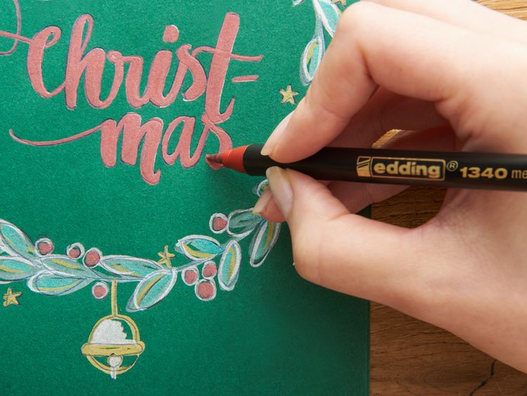 Produktbild: edding 1340 metallic brushpen, Pinselstift 4er-Set Xmas