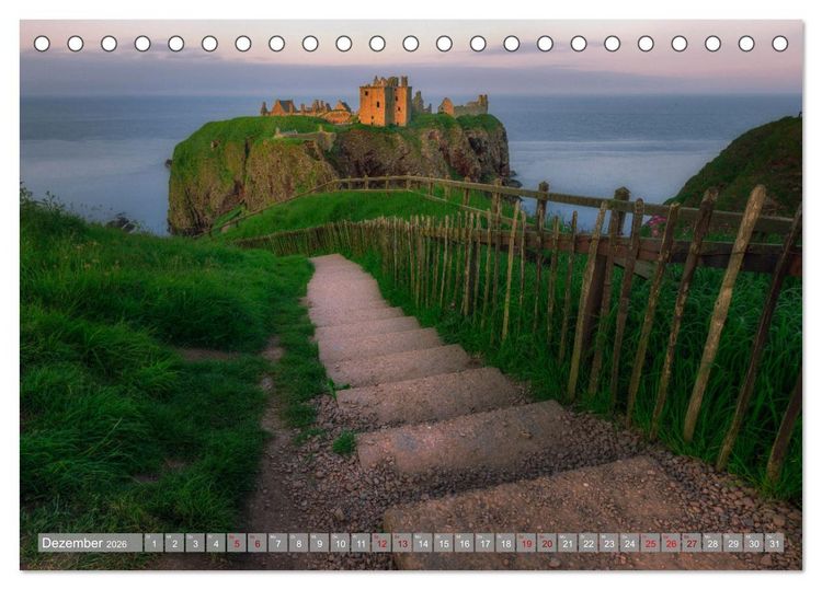 Produktbild: Zwischen Burgen und Klippen, der Nordosten Schottlands, ein Geheimtipp. (Tischkalender 2026 DIN A5 quer), CALVENDO Monatskalender