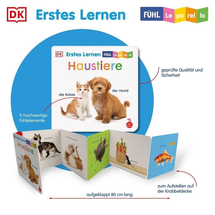 Produktbild: Erstes Lernen F&uuml;hl-Leporello. Haustiere