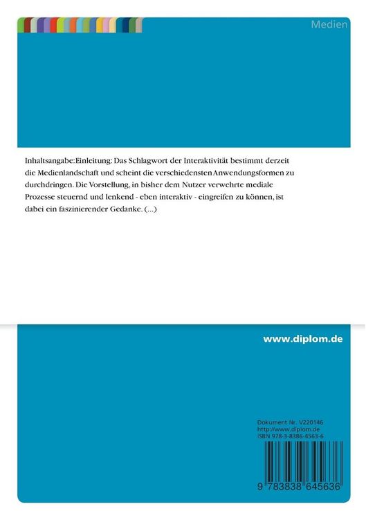 Produktbild: "Interaktivit&auml;t im Fernsehen"