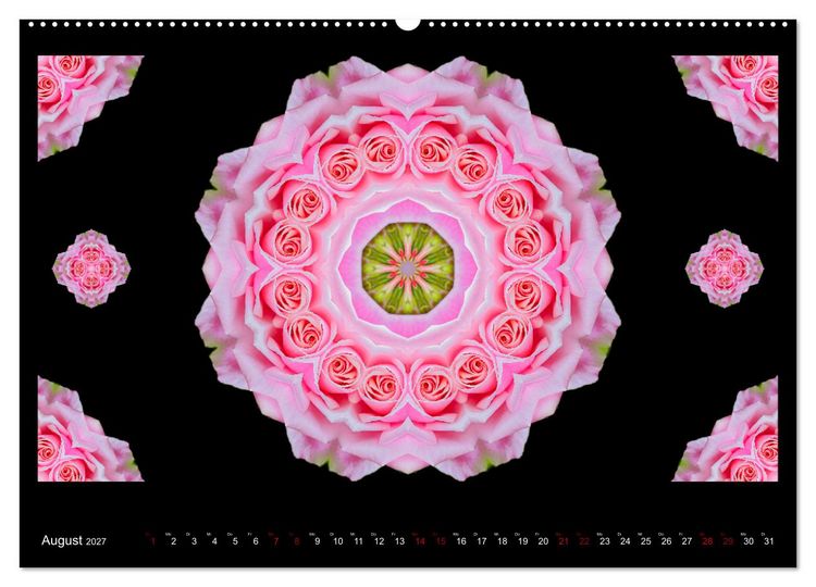 Produktbild: ROSEN MANDALAS (hochwertiger Premium Wandkalender 2027 DIN A2 quer), Kunstdruck in Hochglanz