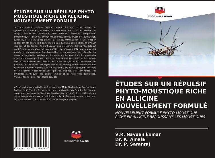Produktbild: &Eacute;tudes Sur Un R&eacute;pulsif Phyto-Moustique Riche En Allicine Nouvellement Formul&eacute;