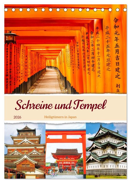 Produktbild: Schreine und Tempel - Heiligt&uuml;mern in Japan (Tischkalender 2026 DIN A5 hoch), CALVENDO Monatskalender
