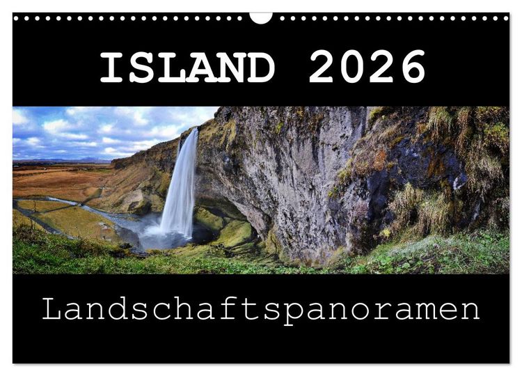 Produktbild: Island 2026 Landschaftspanoramen (Wandkalender 2026 DIN A3 quer), CALVENDO Monatskalender