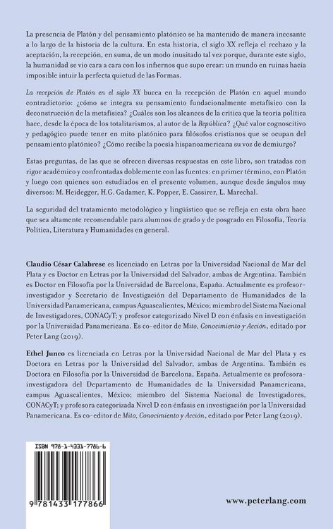 Produktbild: La recepci&oacute;n de Plat&oacute;n en el siglo XX