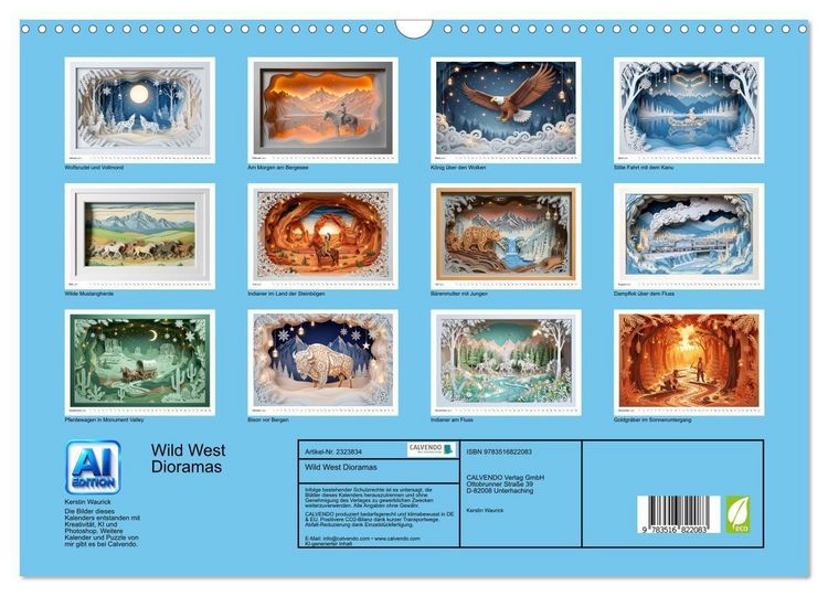 Produktbild: Wild West Dioramas (Wandkalender 2027 DIN A3 quer), CALVENDO Monatskalender