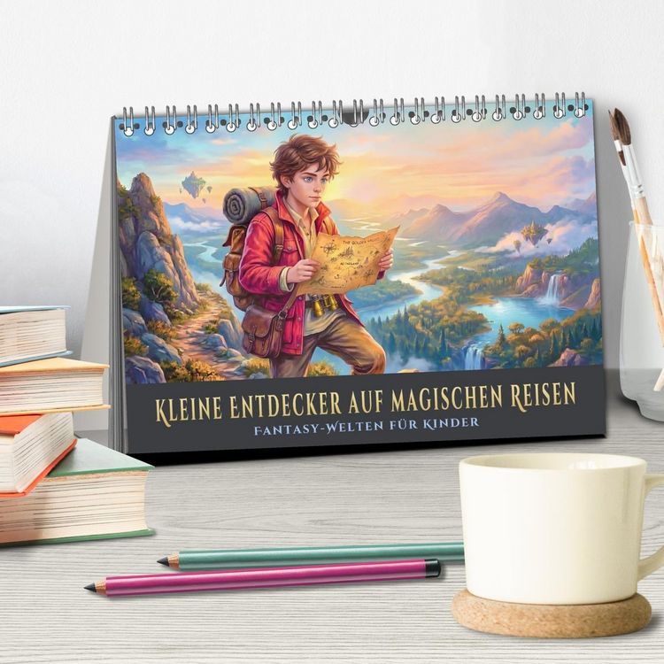 Produktbild: Kleine Entdecker auf magischen Reisen - Fantasy-Welten f&uuml;r Kinder (Tischkalender 2027 DIN A5 quer), CALVENDO Monatskalender