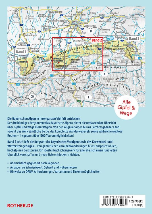 Produktbild: Bergtourenatlas Bayerische Alpen - Band 2: Bayerische Voralpen, Karwendel- und Wettersteingebirge