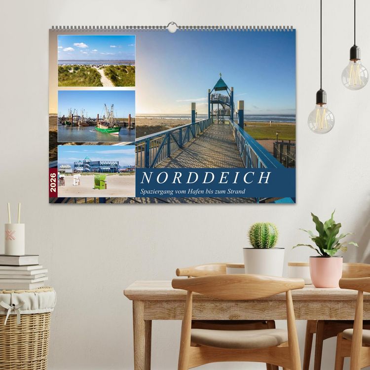 Produktbild: Norddeich Spaziergang vom Hafen bis zum Strand (Wandkalender 2026 DIN A2 quer), CALVENDO Monatskalender