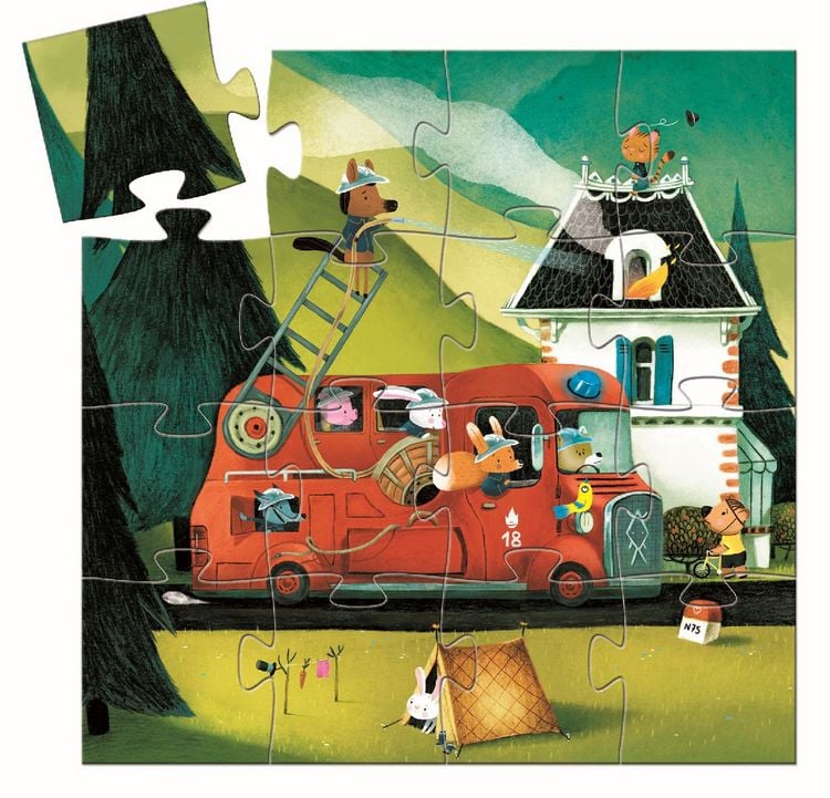 Produktbild: Silhouette puzzles - 16pcs The fire truck - 16pcs