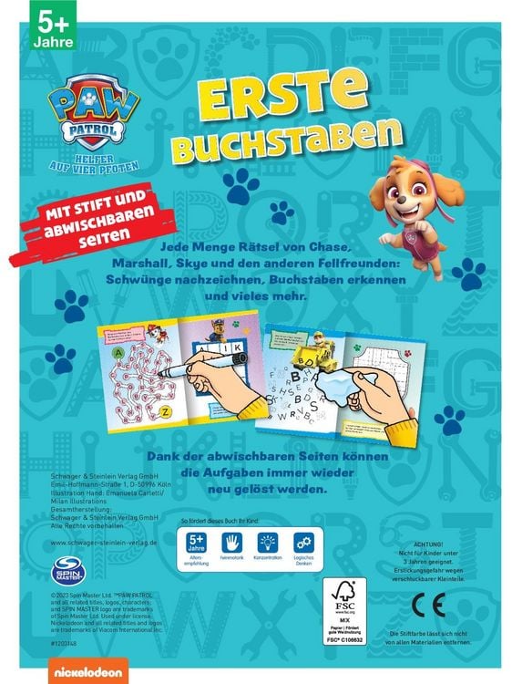 Produktbild: Mein Lernspielheft PAW Patrol Erste Buchstaben
