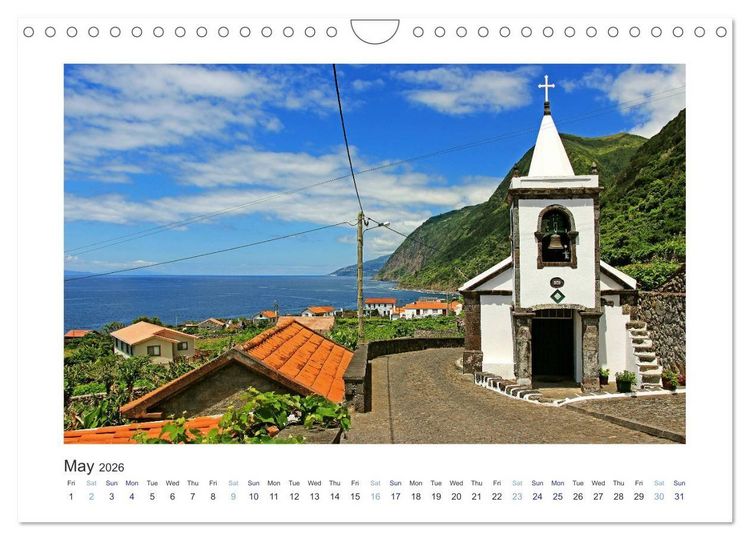 Produktbild: Sao Jorge Island of the Azores - fantastic fajas on the greenest island of Portugal (Wall Calendar 2026 DIN A4 landscape), CALVENDO 12 Month Wall Calendar
