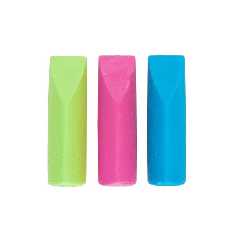Produktbild: Idena Radierkappen gr&uuml;n/blau/pink 3 St&uuml;ck Blister