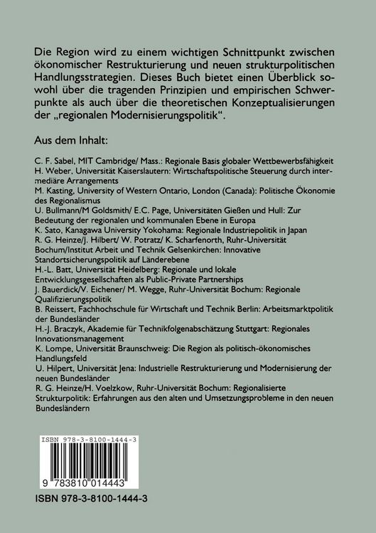 Produktbild: Regionale Modernisierungspolitik