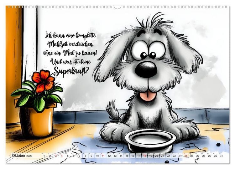 Produktbild: Hundespr&uuml;che (hochwertiger Premium Wandkalender 2026 DIN A2 quer), Kunstdruck in Hochglanz